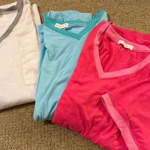 MOSHU Bright Pink, turquoise  white Tops - 3XL
Contest bands on arms /neck